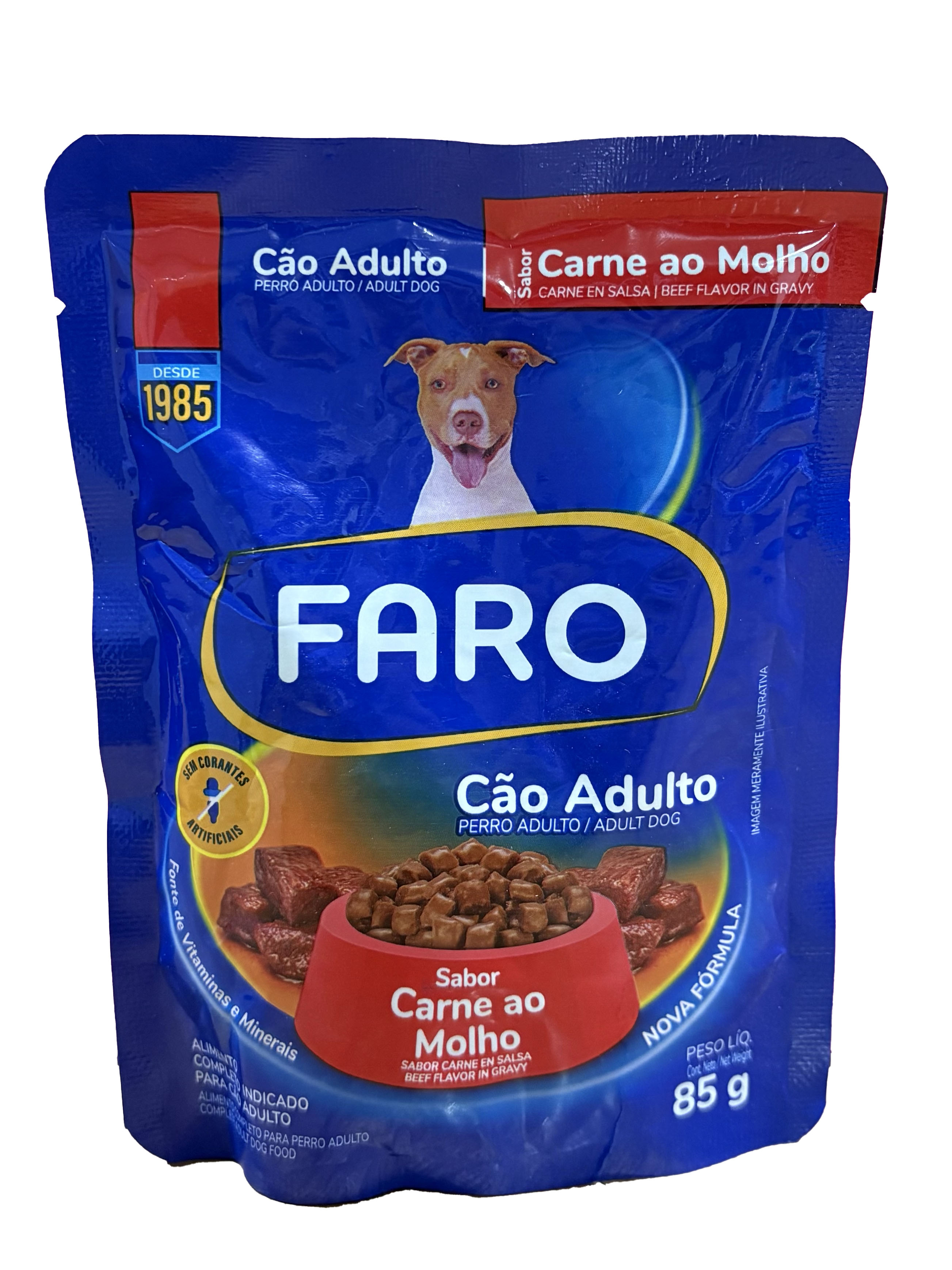 Sachê de Carne en Salsa para Perros Adultos 85g Faro