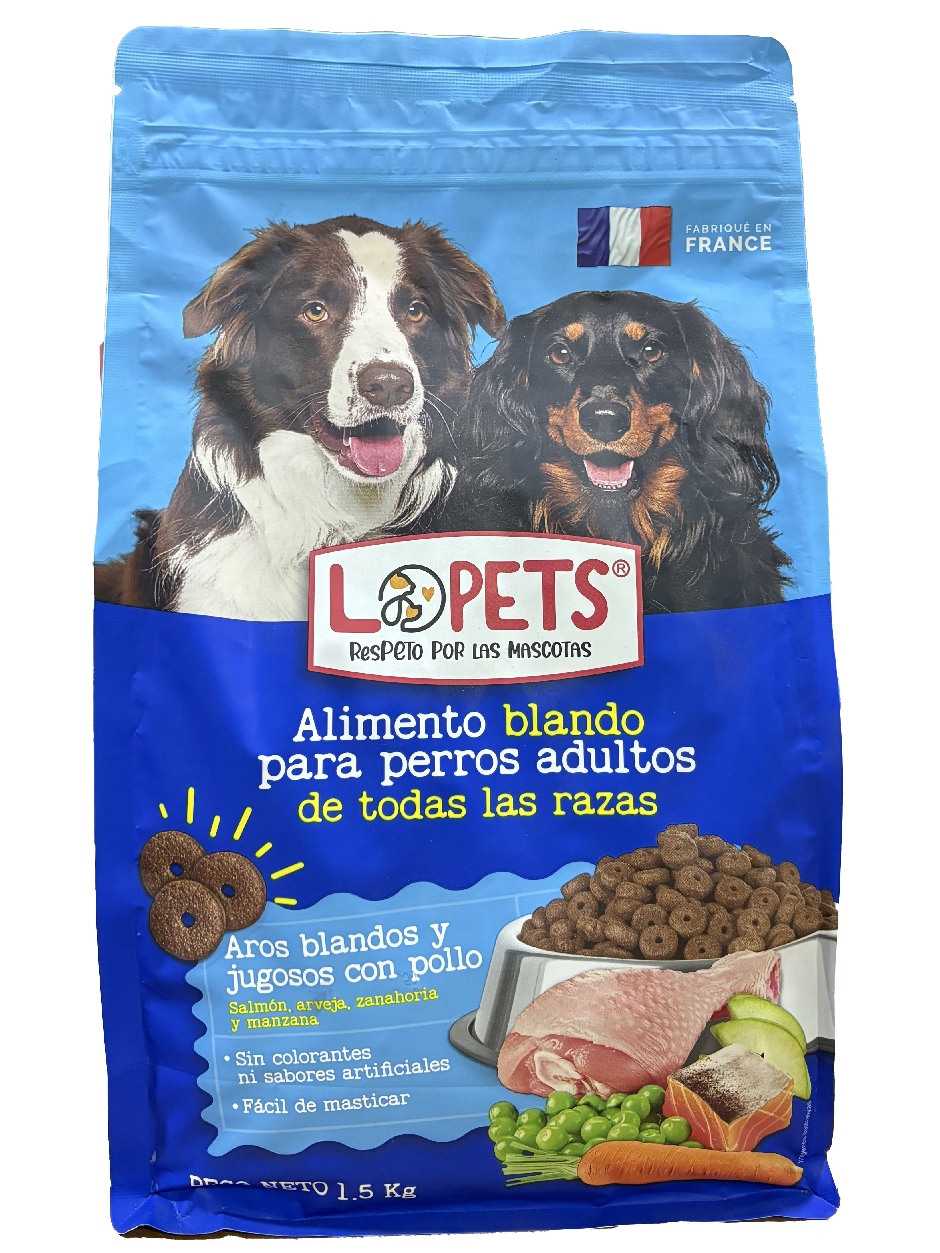 Alimento Blando para Perros Adultos 1.5kg LoPets