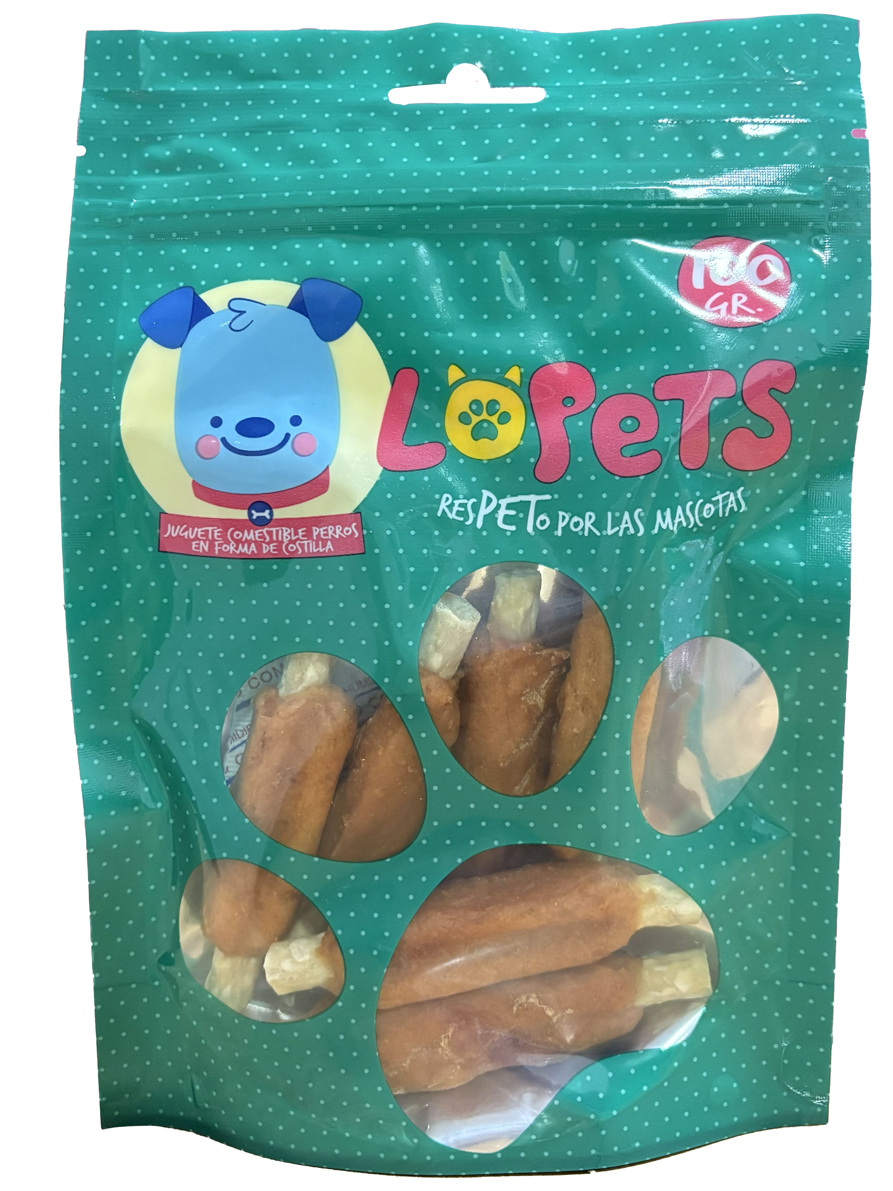 Juguete Comestible Forma de Costilla para Perros 100g LoPets