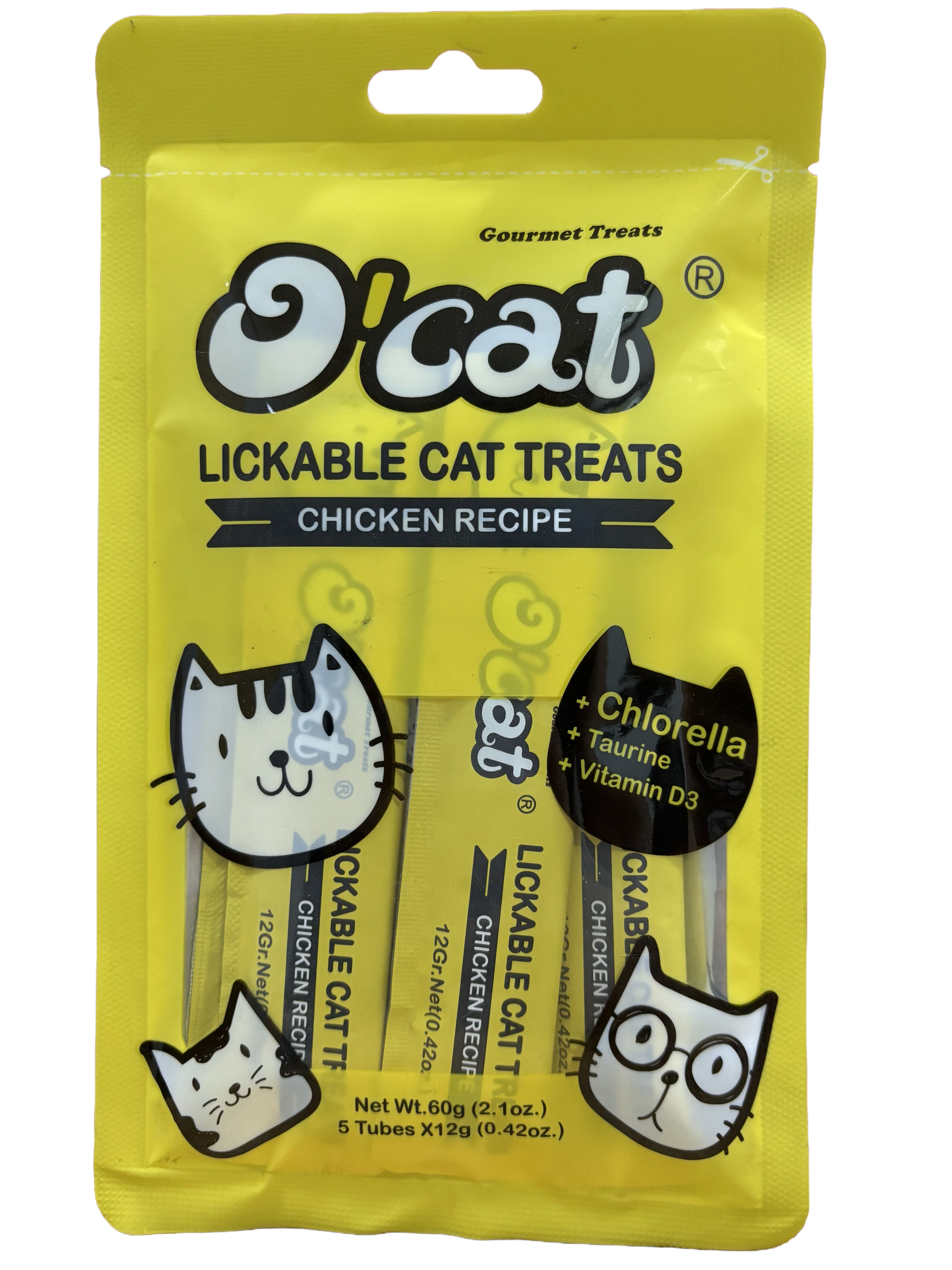 Golosina para Lamer de Pollo para Gatos O'Cat